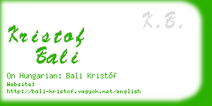 kristof bali business card