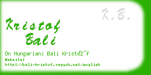 kristof bali business card